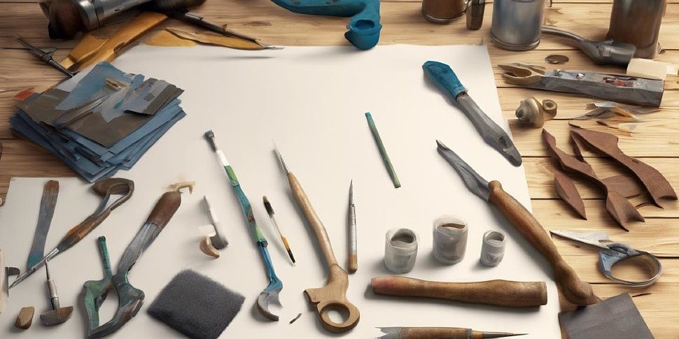 набор инструментов и материалов, разложенных на деревянном столе для установки