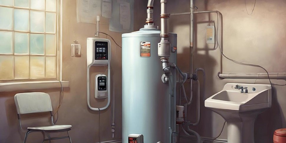 водонагреватель заполняется водой, контрольный список на стене