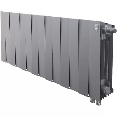 Биметаллический радиатор Royal Thermo PianoForte 300 Silver Satin 14 секций с нижним подключением