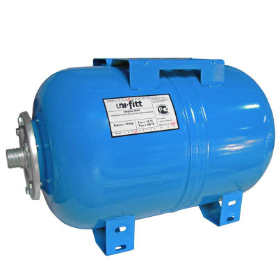 Гидроаккумулятор WAO для водоснабжения горизонтальный UNI-FITT присоединение 1&quot; 80л